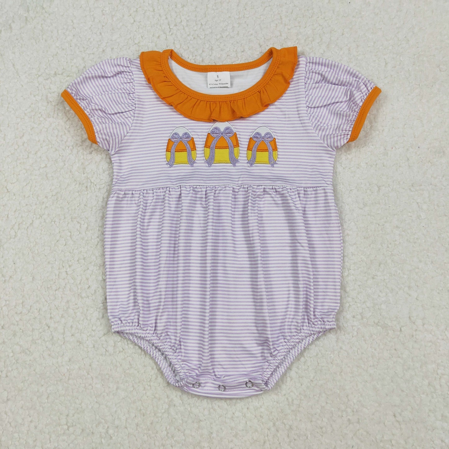 SR3202 embroidery candy Halloween girl summer romper 202509 RTS