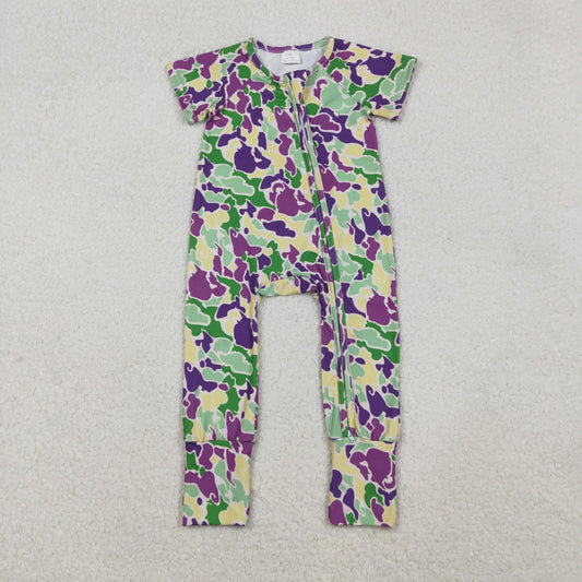 SR3211 Mardi Gras western girl  boy summer romper 202510 RTS
