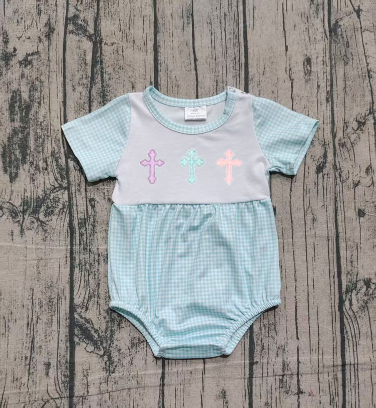 SR3215 embroidery cross girl summer romper 202509 preorder