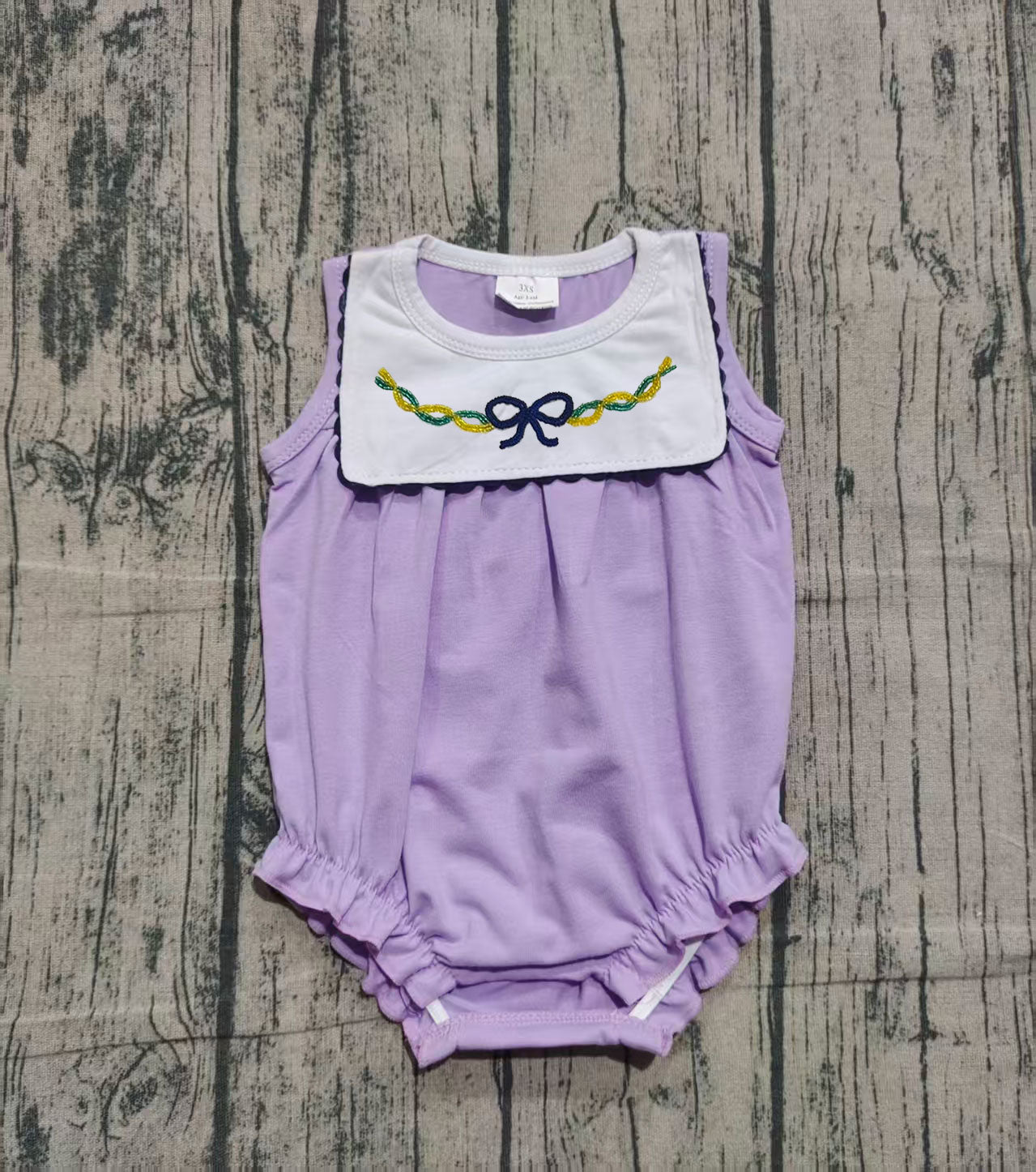 SR3235 embroidery bow girl summer romper 202509 preorder