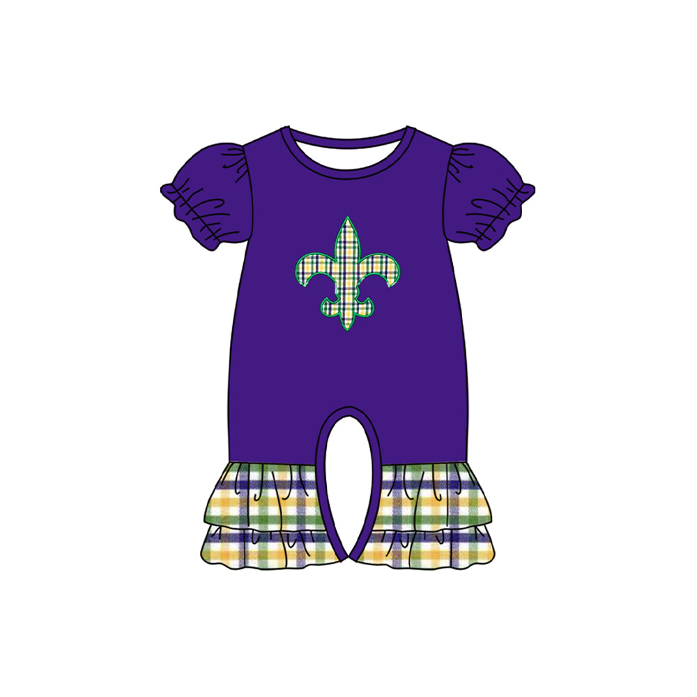 SR3240 MARDI Gras girl summer romper 202509 preorder