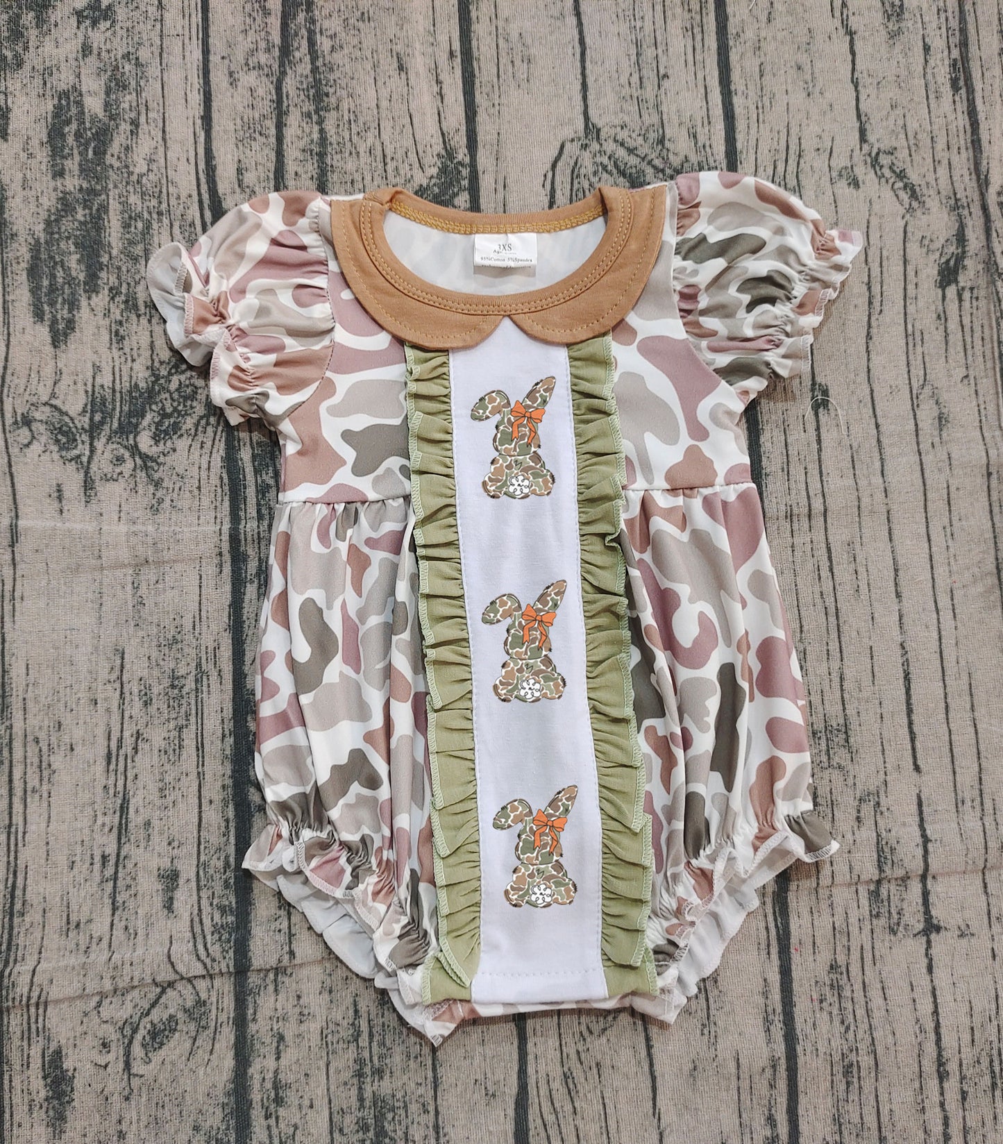 SR3259 embroidery Easter rabbit camo girl summer romper 202509 preorder