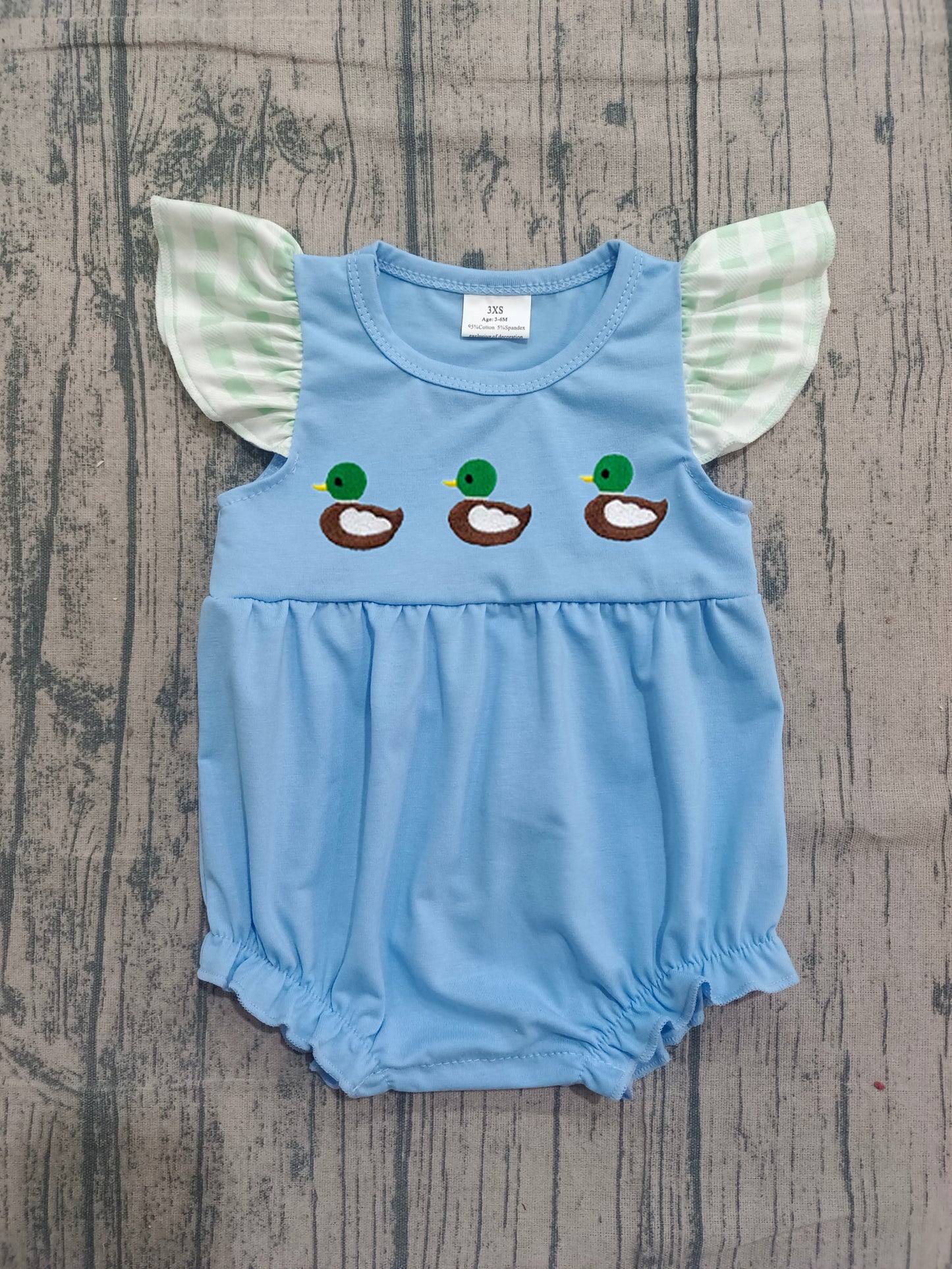 SR3266 Embroidery duck girl romper 202512 PREORDER