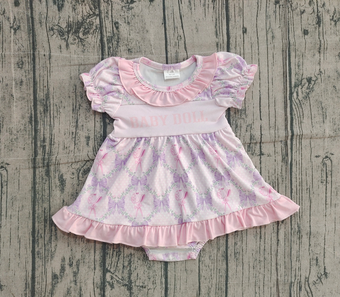 SR3291 baby doll  flowers bow girl summer romper 202510 preorder