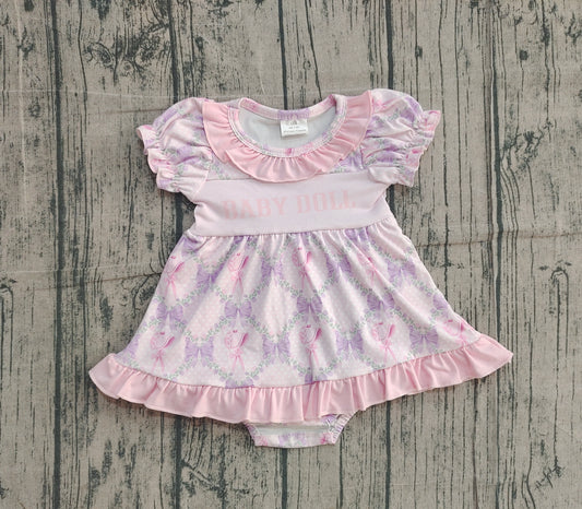 SR3291 baby doll  flowers bow girl summer romper 202510 preorder