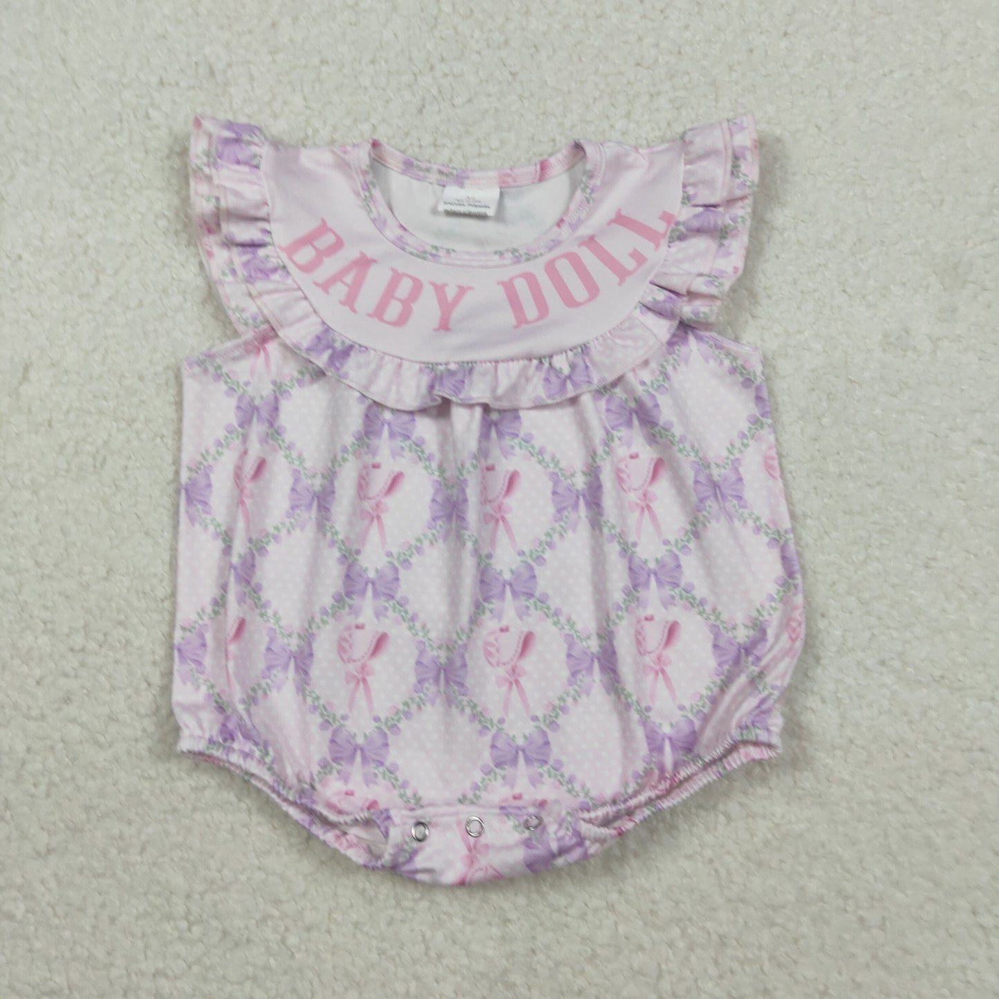 SR3292 baby doll flowers bow girl summer romper 202511