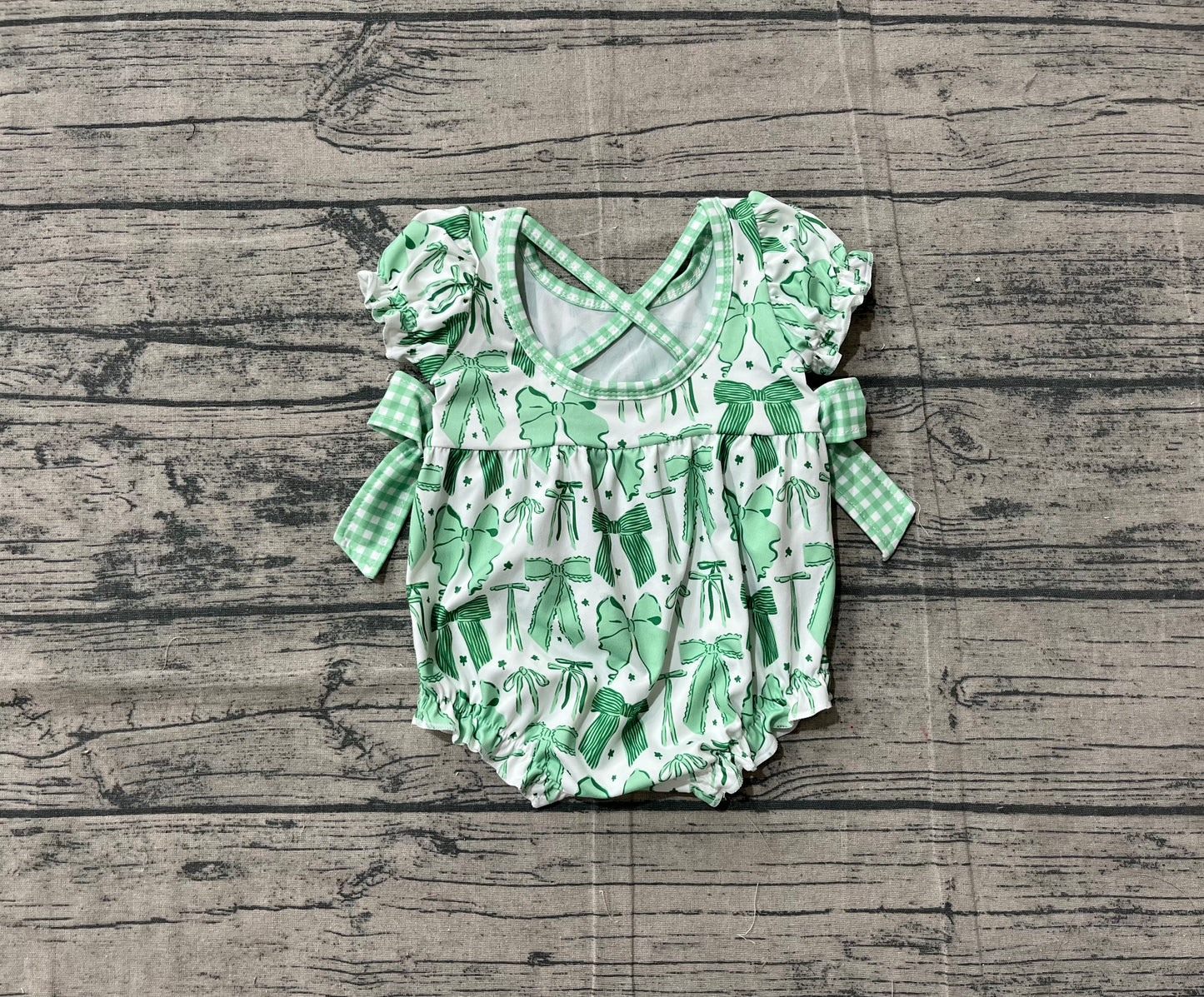 SR3305 bow green girl camo romper 202511 preorder