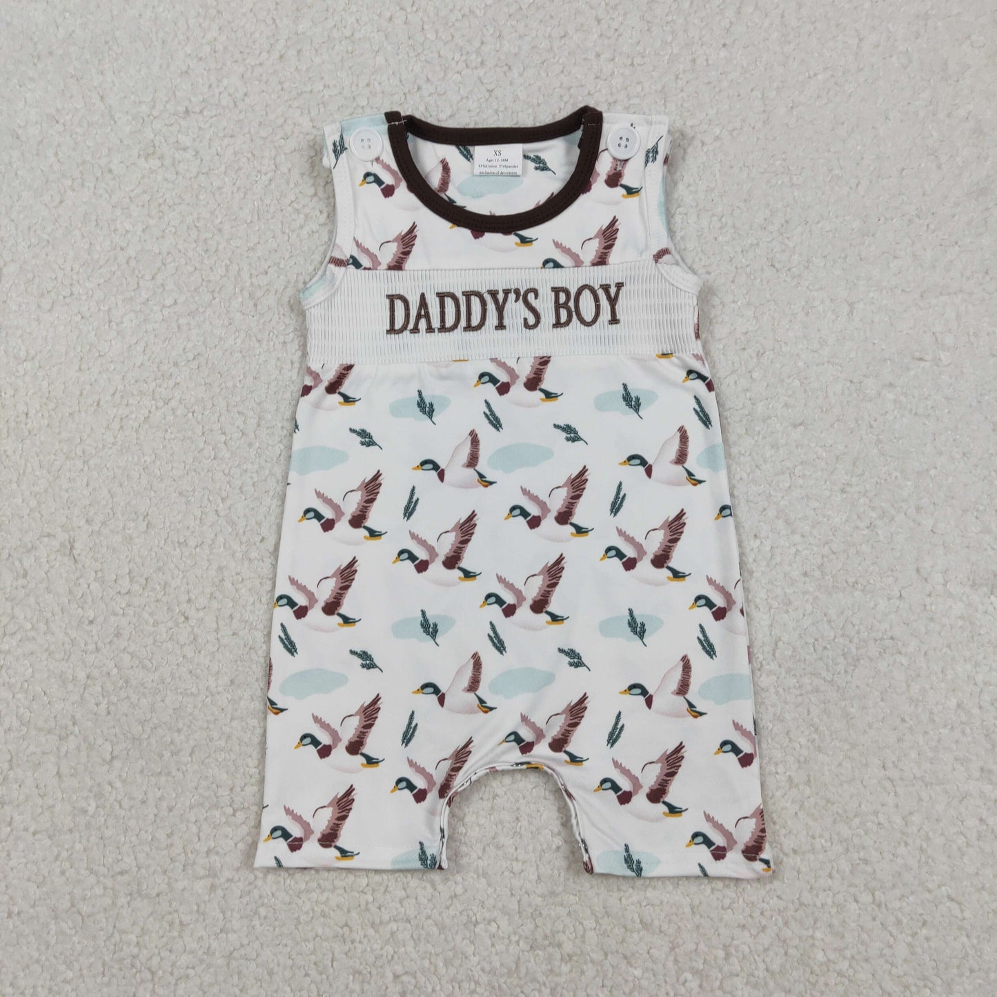 SR3347-smocked daddy's boy romper 202512 RTS