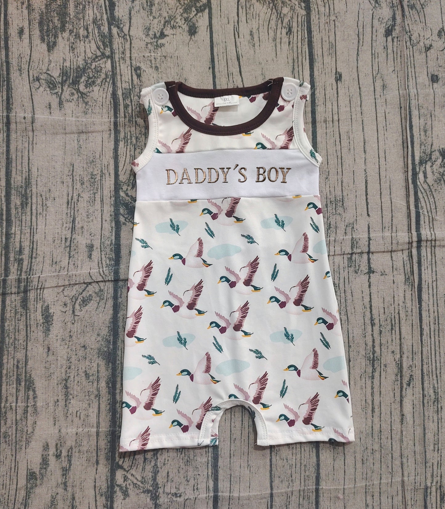 SR3347-smocked daddy's boy romper 202511 preorder