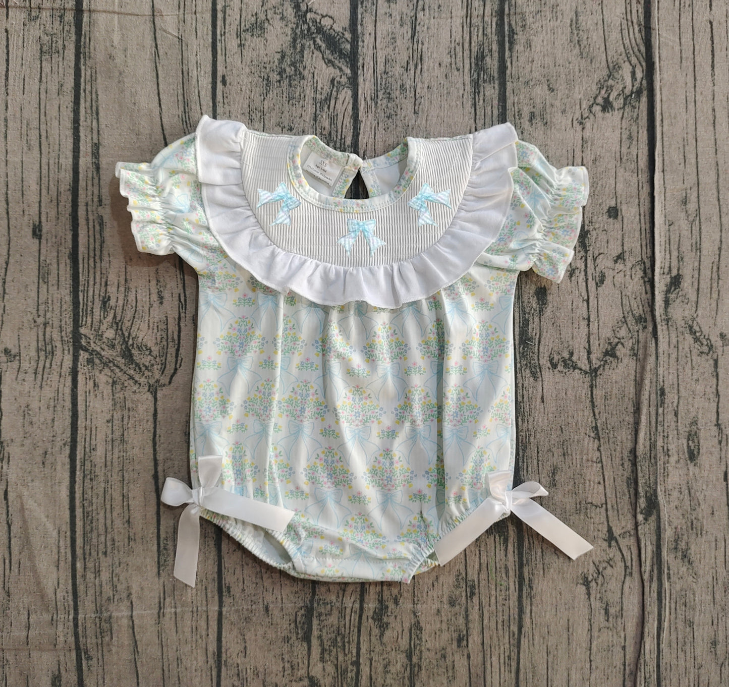 SR3487-smocked bow girl summer romper 202512 preorder