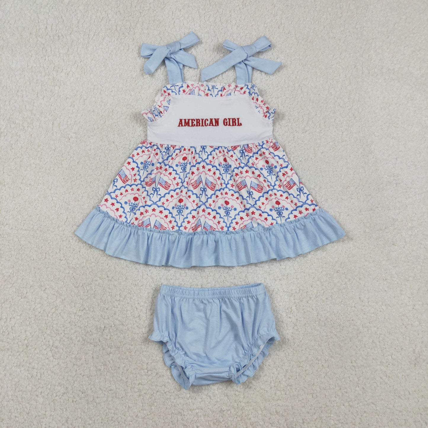 SR3648 embroidery American girl bummies outfit 202601 RTS