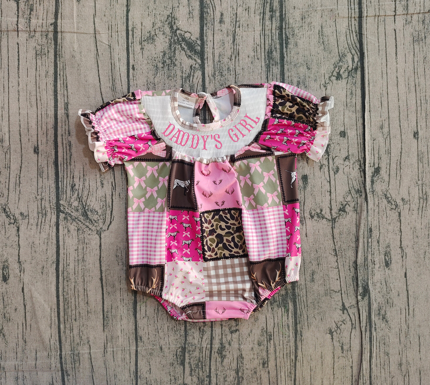 SR3778-smocked daddy‘s girl summer romper 202512 preorder
