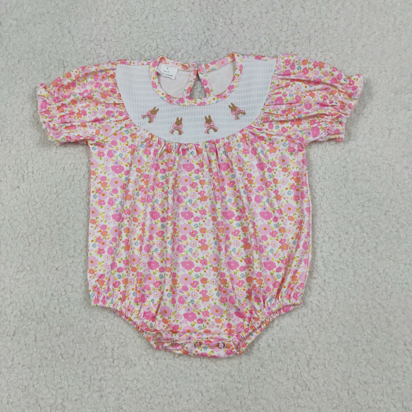 SR3785-smocked Easter girl summer romper 202603 RTS