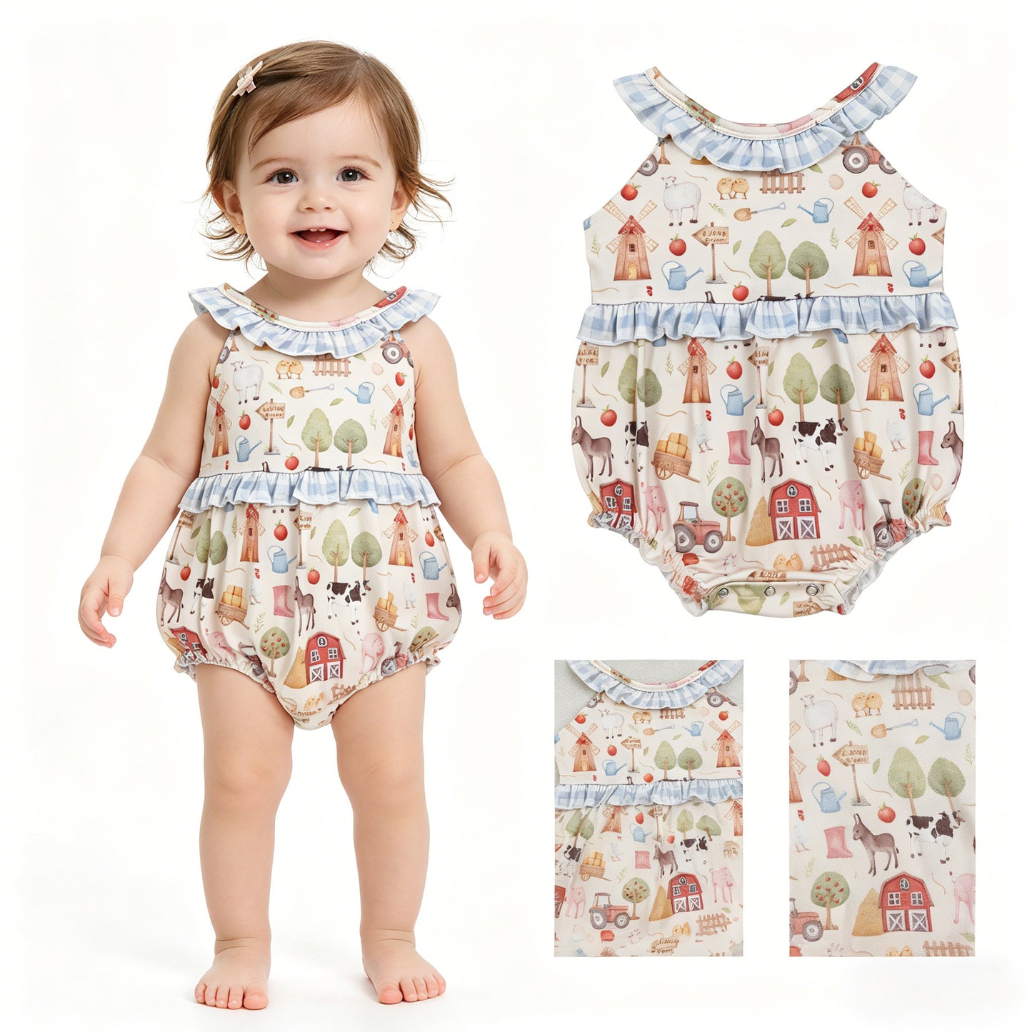 SR3852 Farm GIRL romper 202604 RTS
