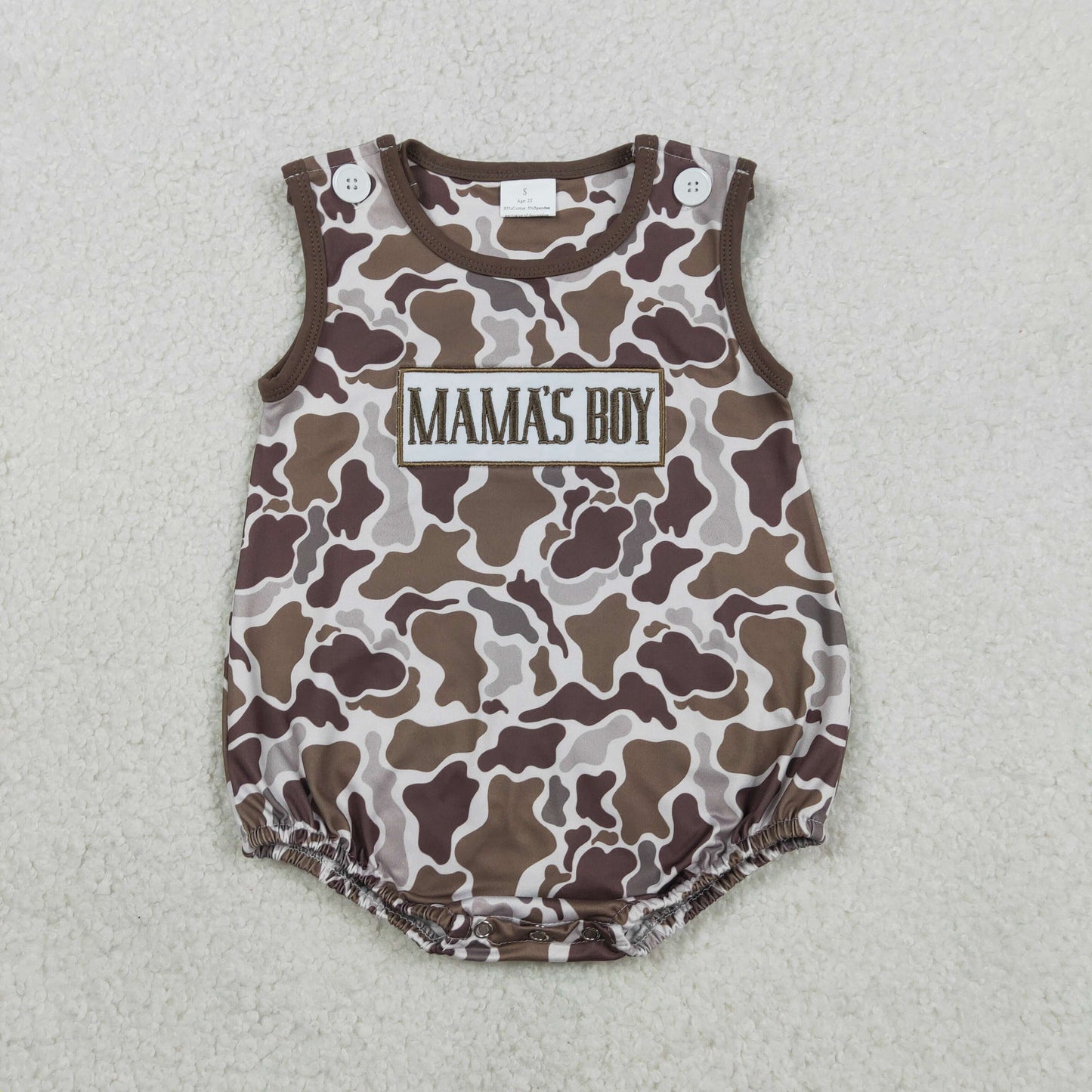 SR3889 embroidery MAMA'S BOY summer romper 202601 RTS
