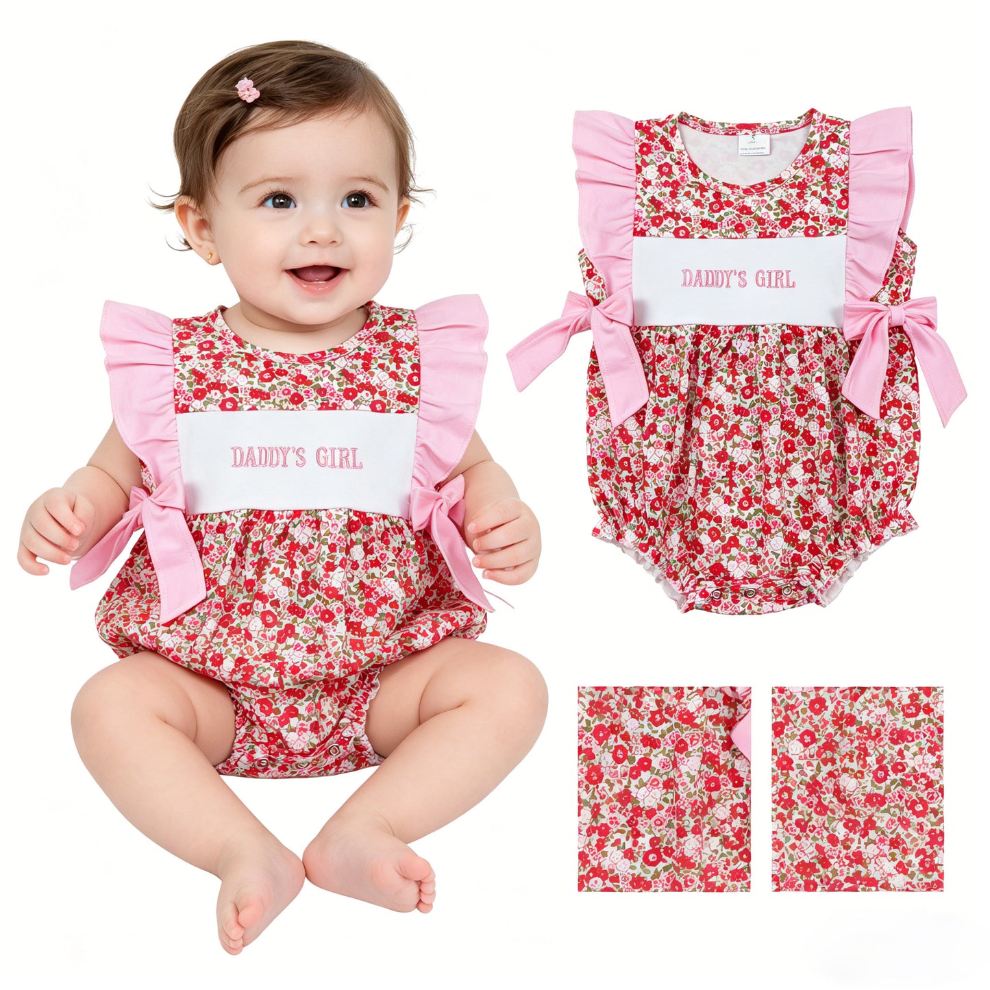 SR3940 Embroidery daddy’s GIRL romper 202604 RTS