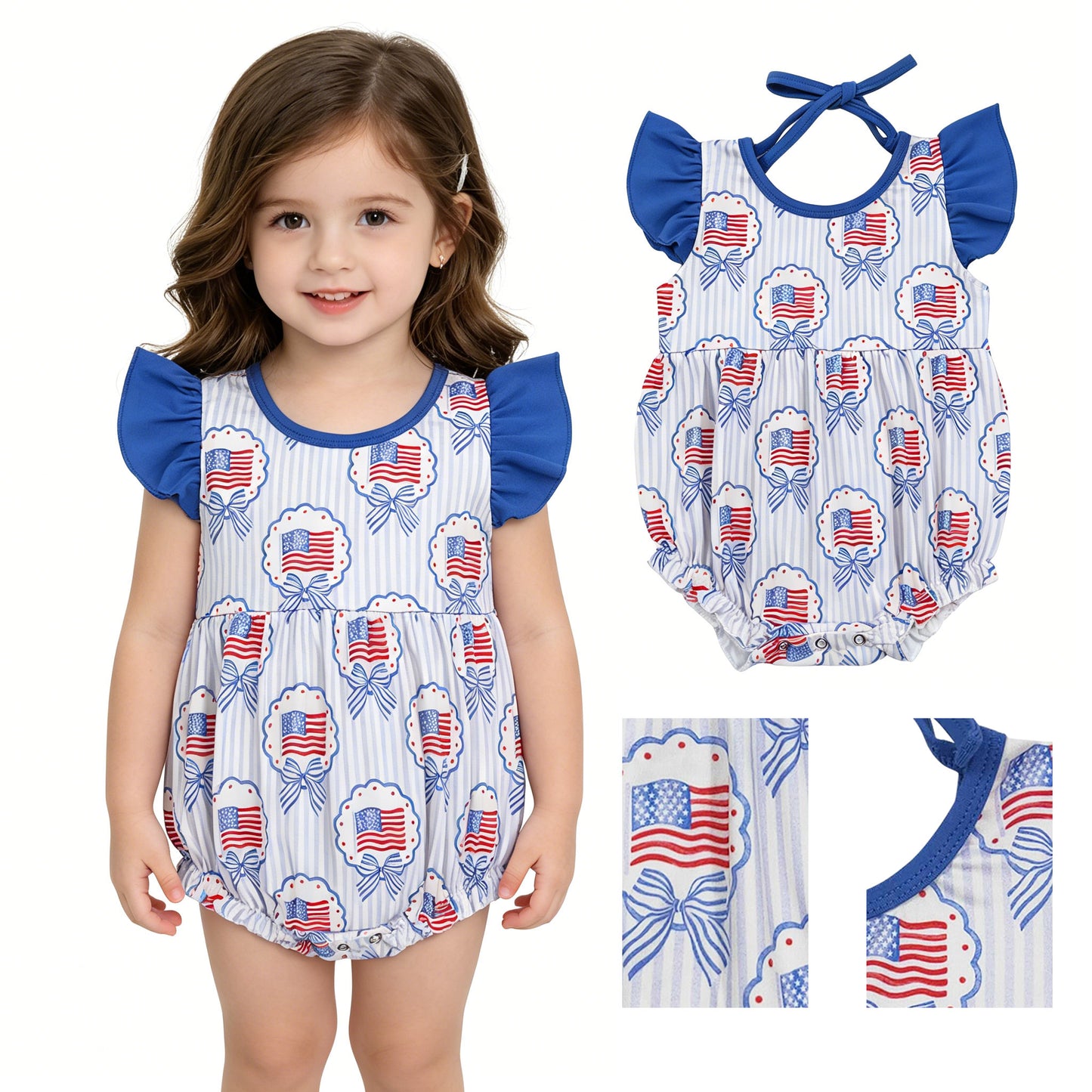 SR4029 4th July girl romper 202603 RTS