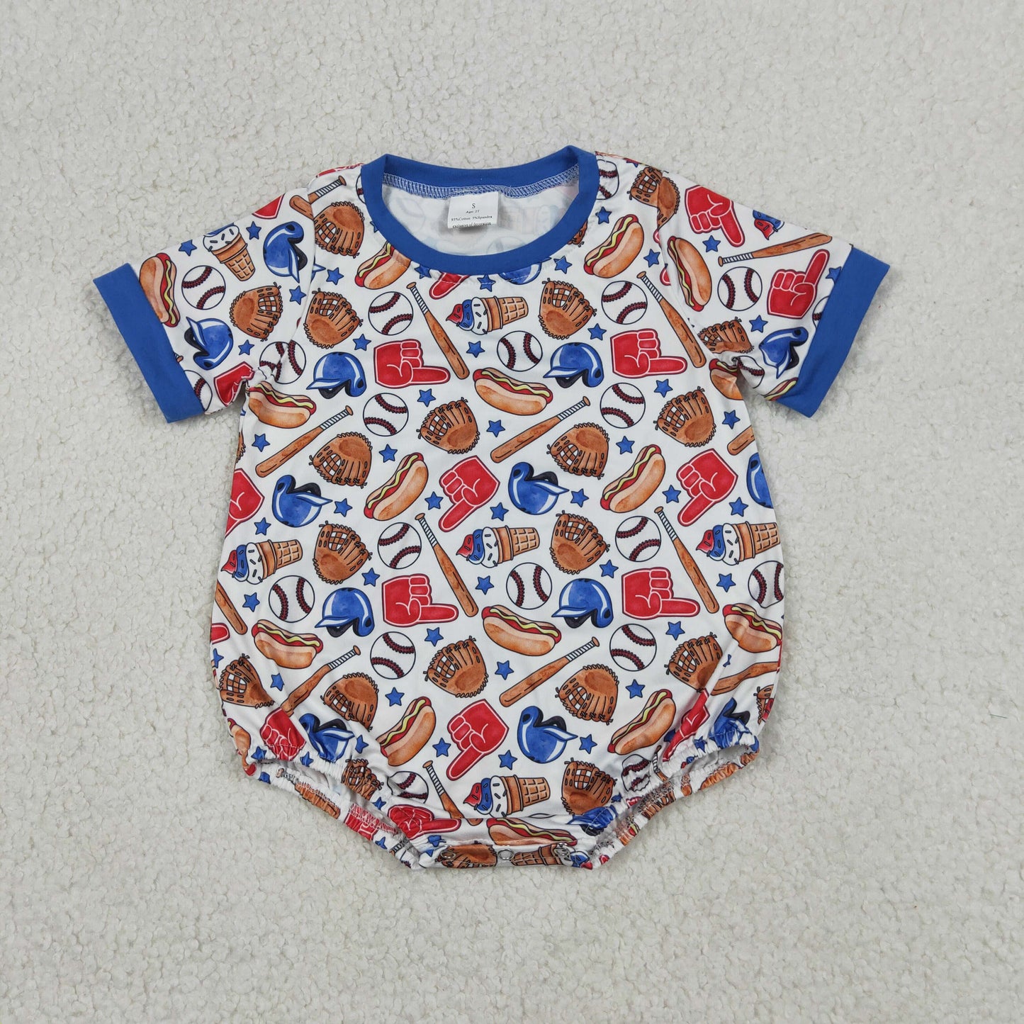 SR4030 baseball gloves stars girl summer romper 202604 RTS