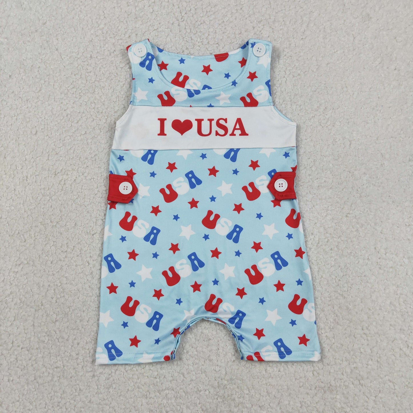 SR4155 love USA 4th July boy romper overall 202605 RTS