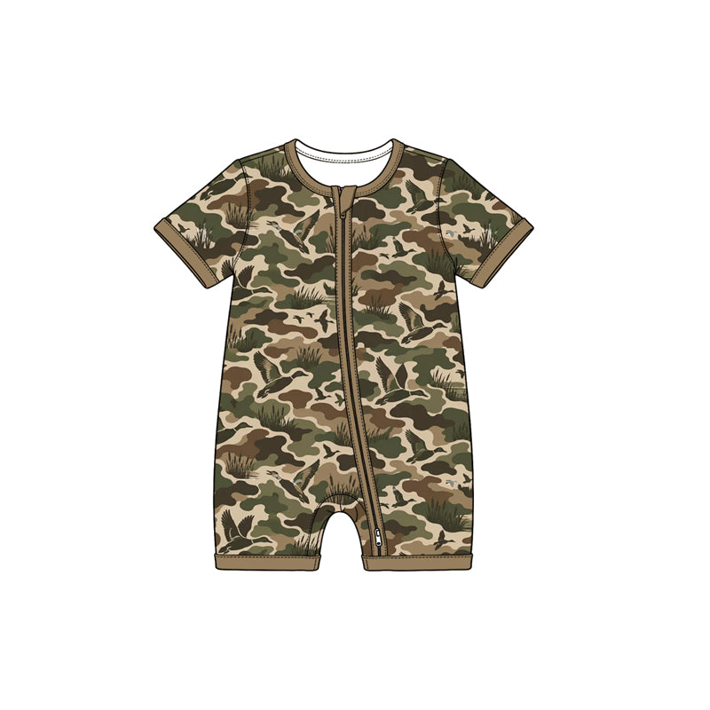 Preorder (moq 5) SR4362 Baby Boy Camo Print Short Sleeve Baby Romper Jumpsuit