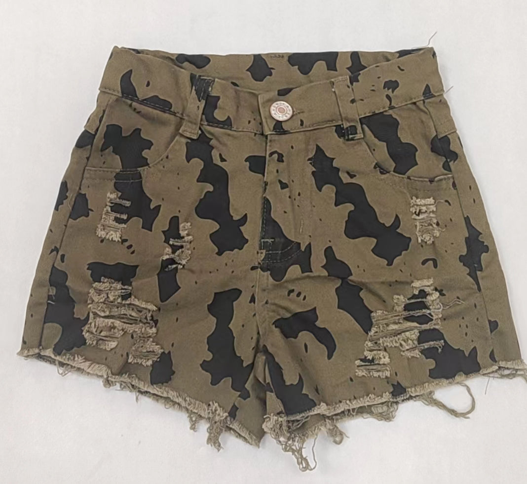 SS0331 jeans leopard girl denim shorts 202404 preorder
