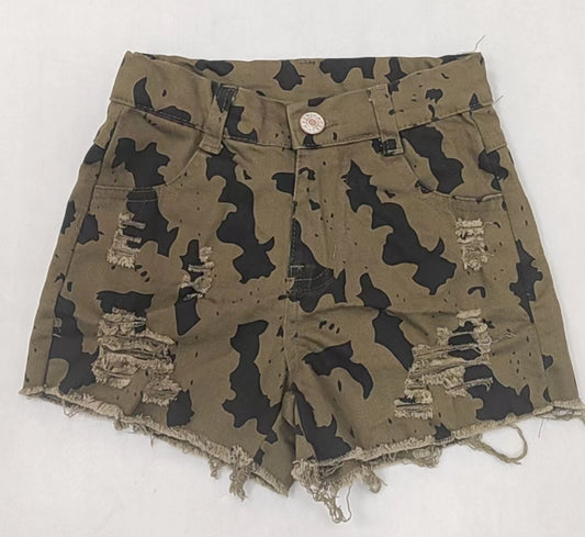 SS0331 jeans leopard girl denim shorts 202404 preorder