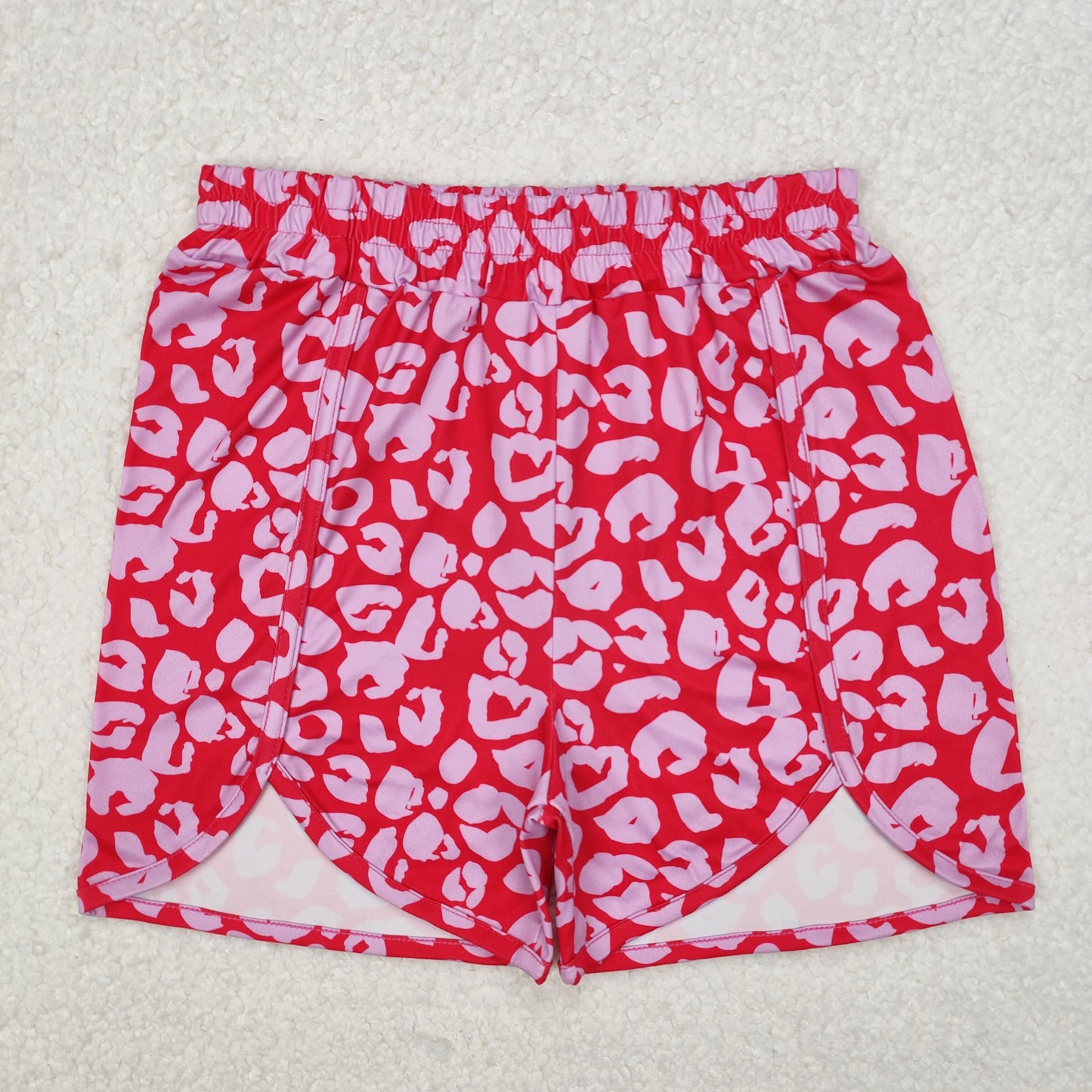 SS0382 adult women leopard pink girl sports shorts girl shorts 202502 RTS