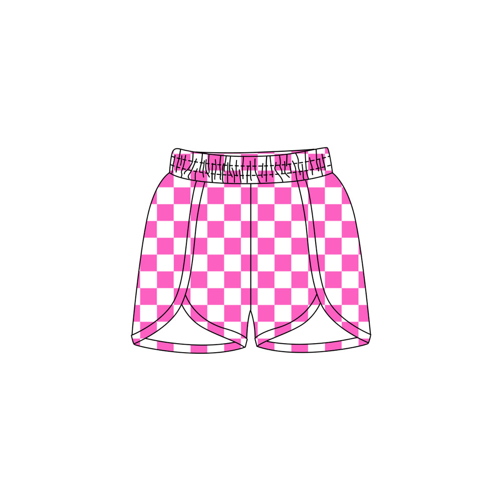 SS0431 western checkerboard pink girl shorts 202412 preorder