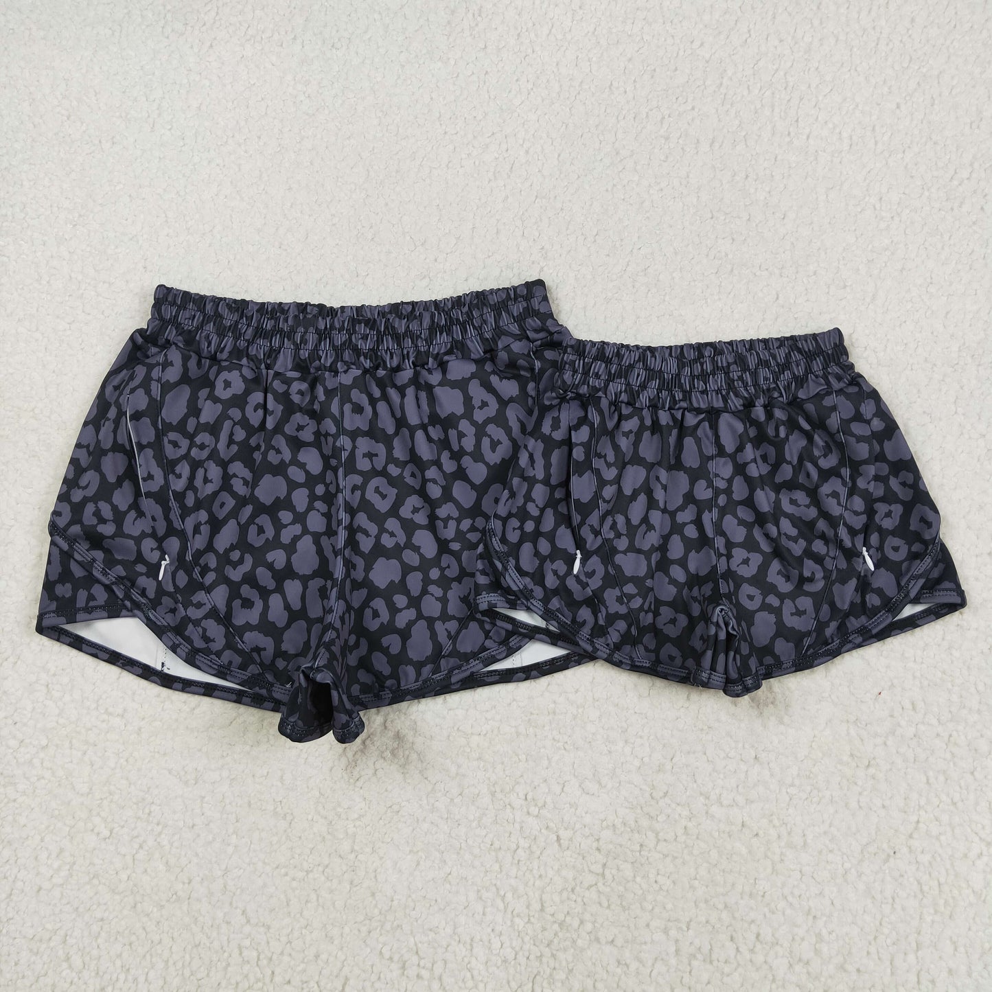 SS0467 yoga black leopard western girl shorts 202505 RTS