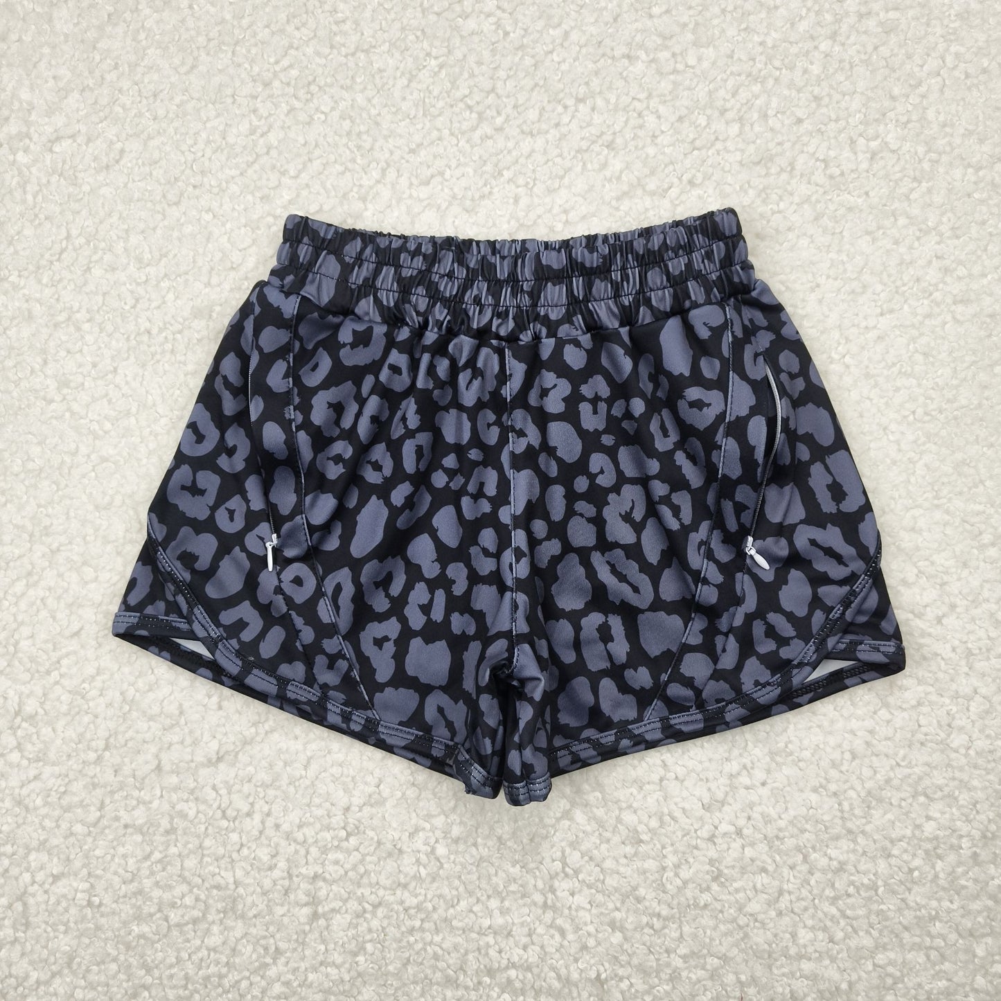 SS0467 yoga black leopard western girl shorts 202505 RTS