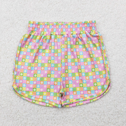 SS0474 checkerboard summer girl shorts outfit 202504  RTS