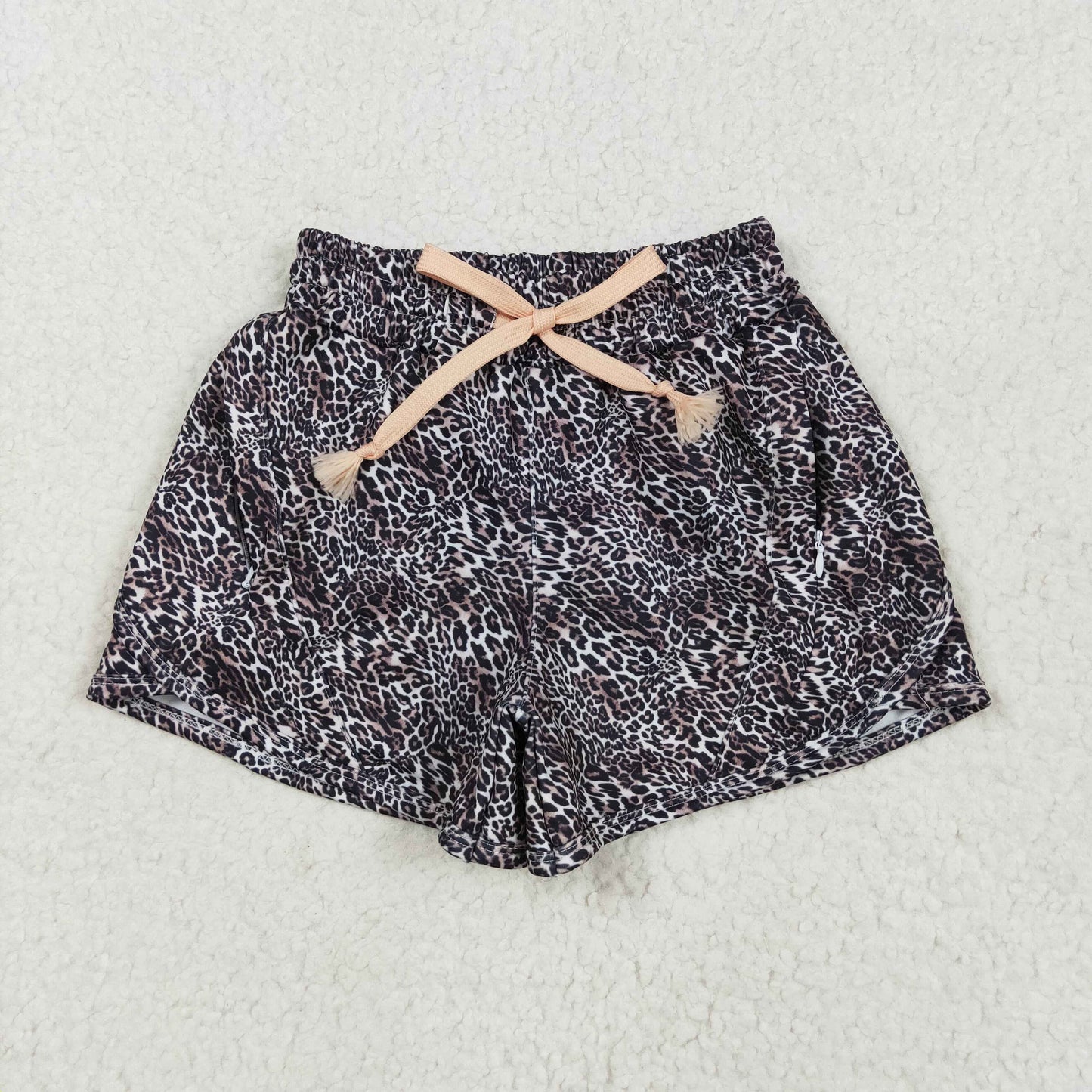 SS0480 yoga leopard summer girl shorts outfit 202505 rts