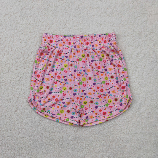 SS0484 pink smile  summer girl shorts outfit 202504 RTS