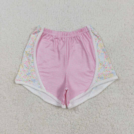 SS0518 pink flower butterfly shorts western kids shorts outfit 202505 RTS