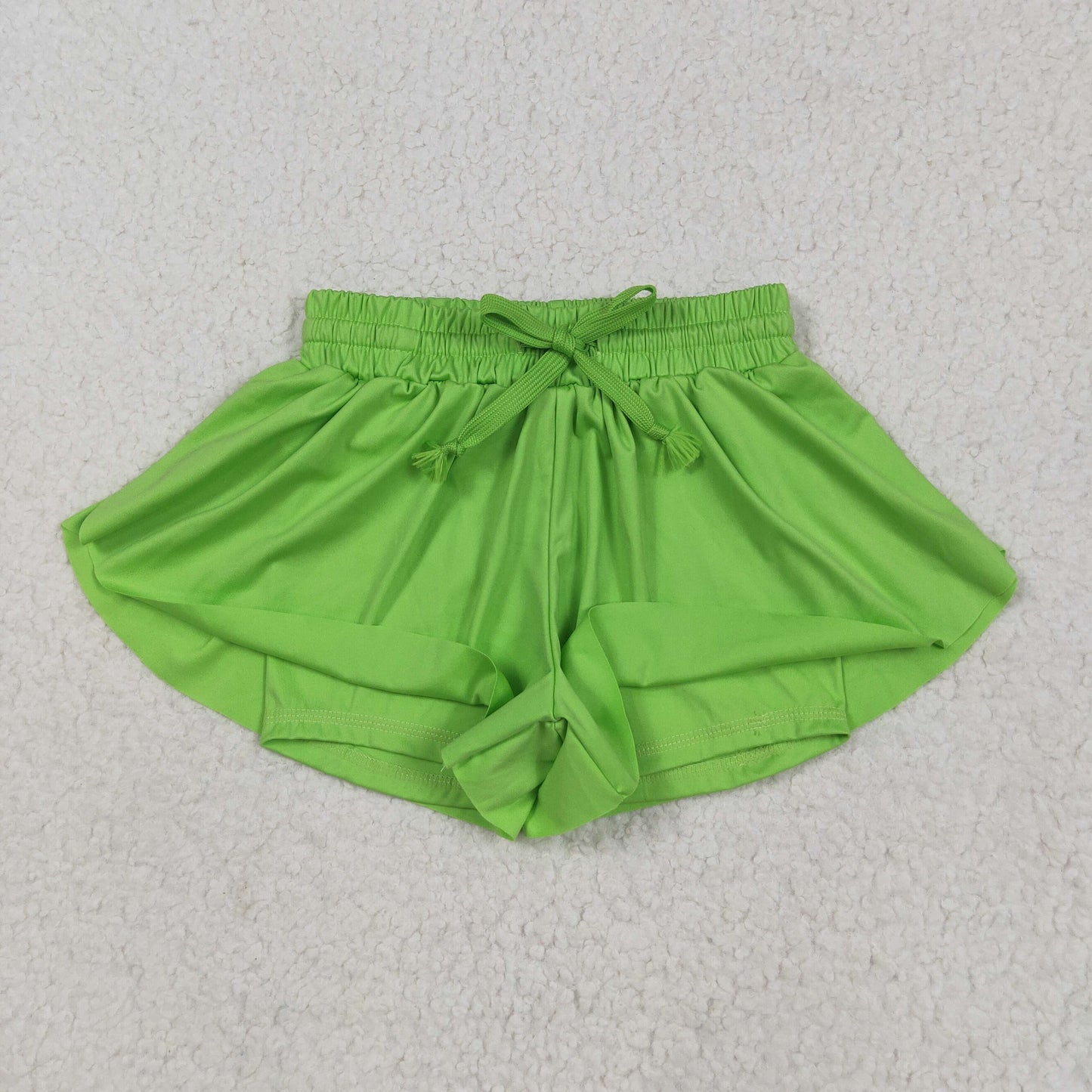 SS0548 yoga solid color butterfly shorts real drawstring girl kids shorts 202505 RTS