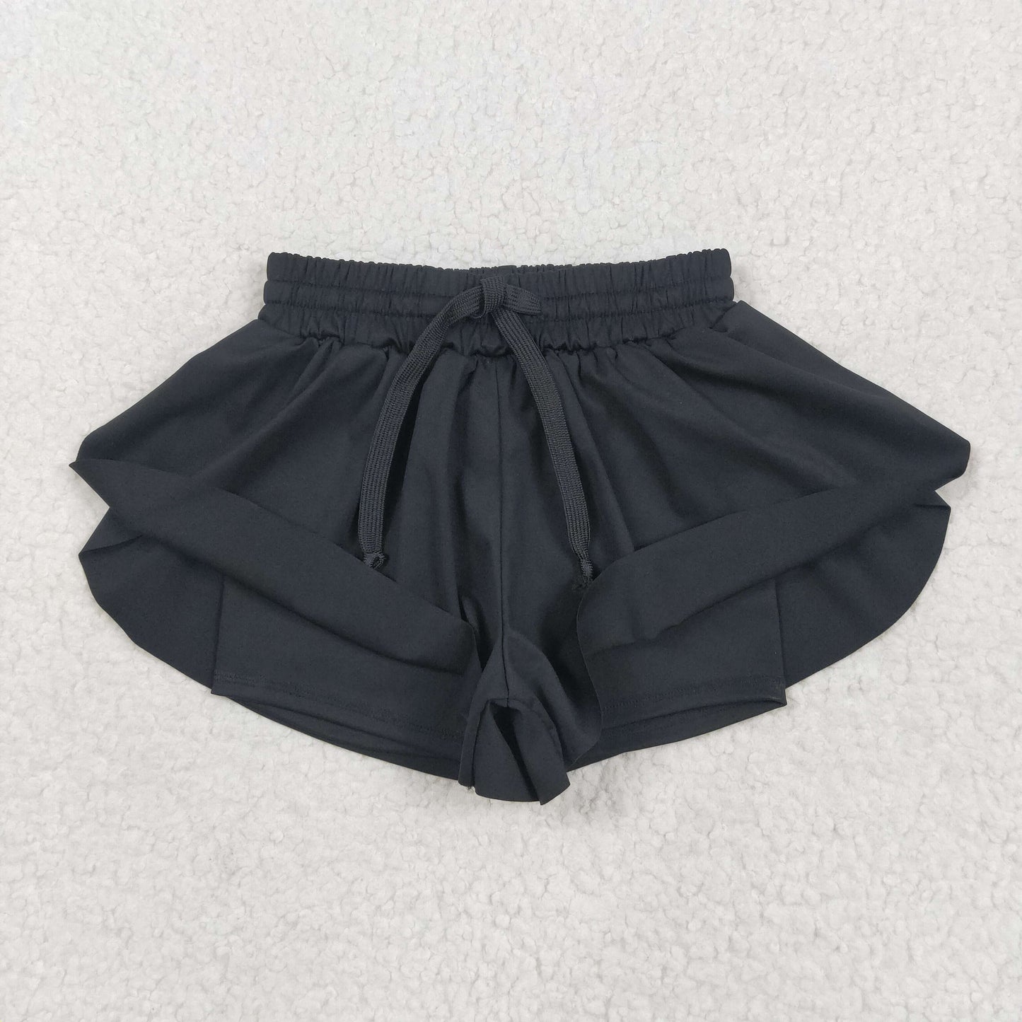 SS0551 butterfly shorts yoga solid color real drawstring girl kids shorts 202505 rts