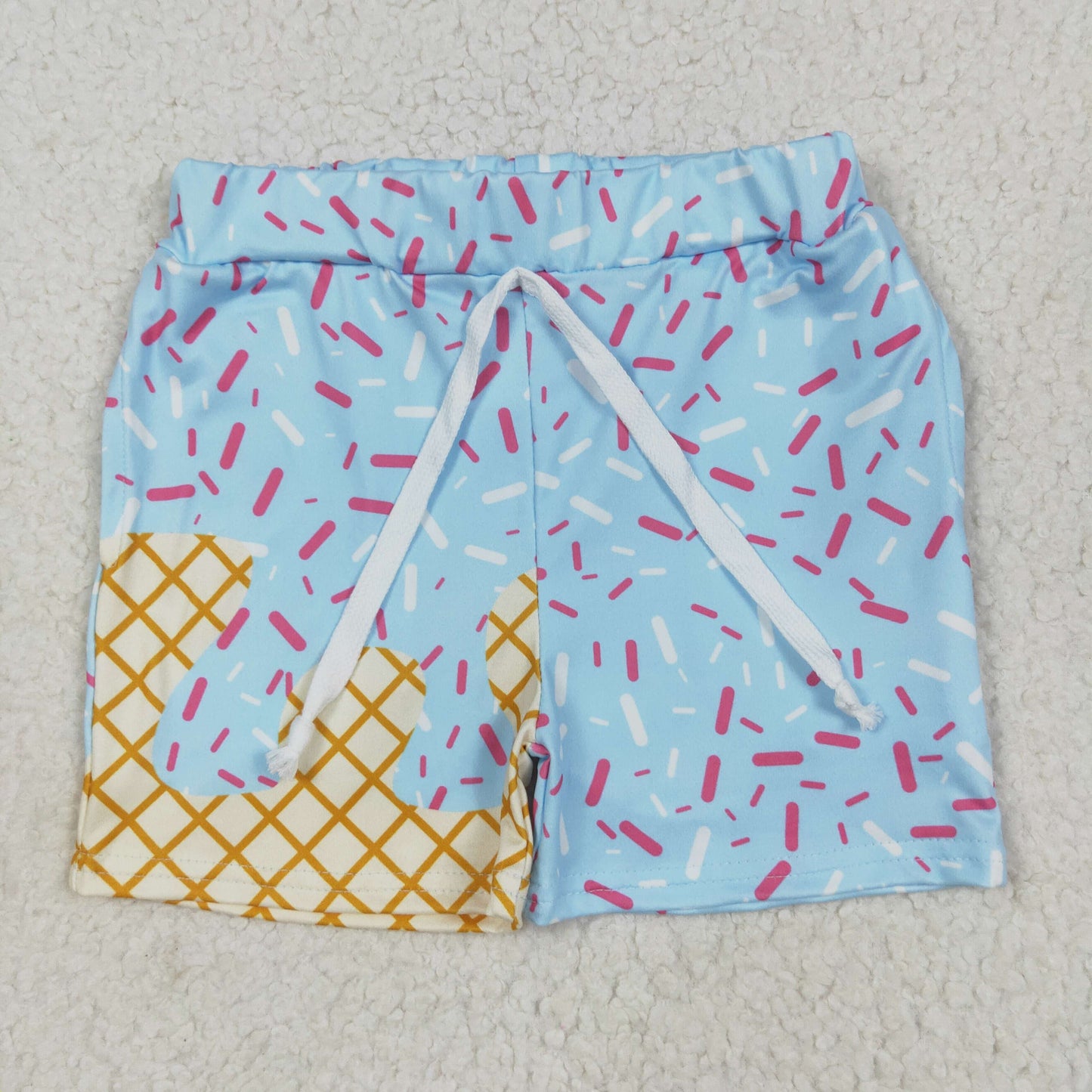 SS0609 4th July boy splatter ice cream drip shorts 202505 RTS