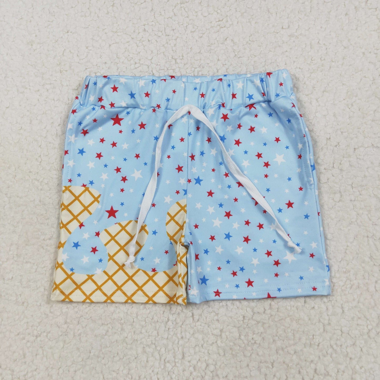 SS0610 4th July boy splatter ice cream drip shorts 202506 RTS