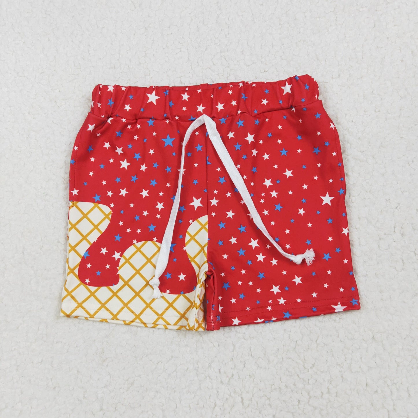 SS0612 4th July boy splatter ice cream drip shorts 202506 RTS