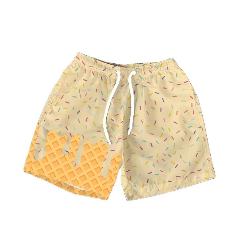 SS0627 yellow boy splatter ice cream drip shorts 202506 preorder