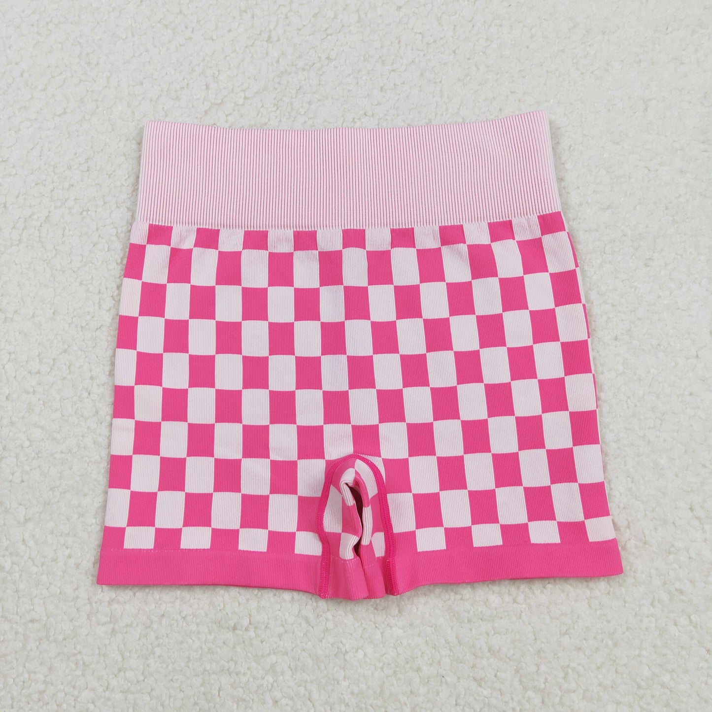SS0645 adult Checkerboard pink shorts women 202509 sibling RTS