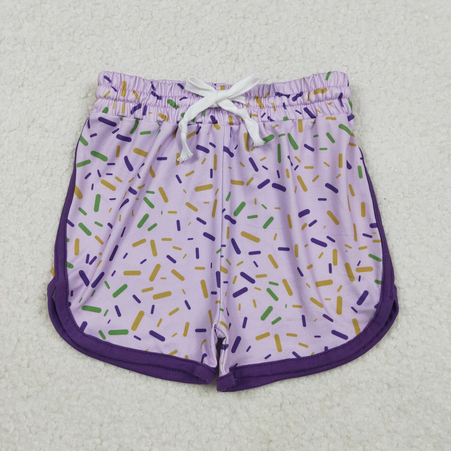 SS0656 purple boy splatter ice cream drip shorts 202510 RTS