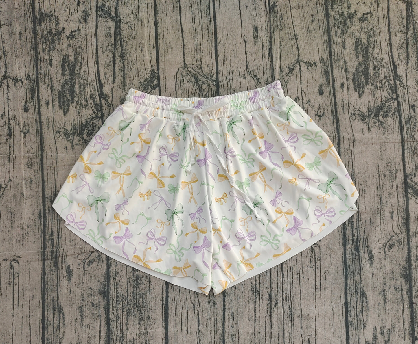SS0679 adult yoga Mardi Gras shorts women 202510  preorder sibling
