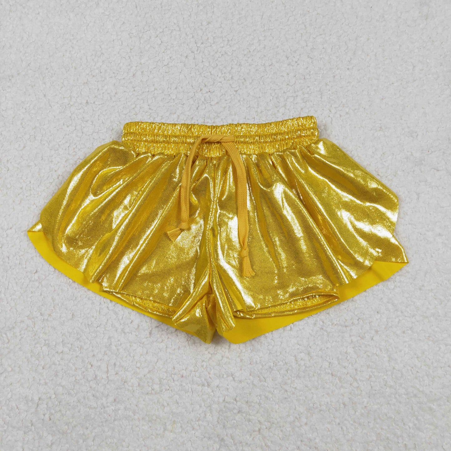 SS0687 western yellow golden glitter sparkling girl shorts 202511 RTS