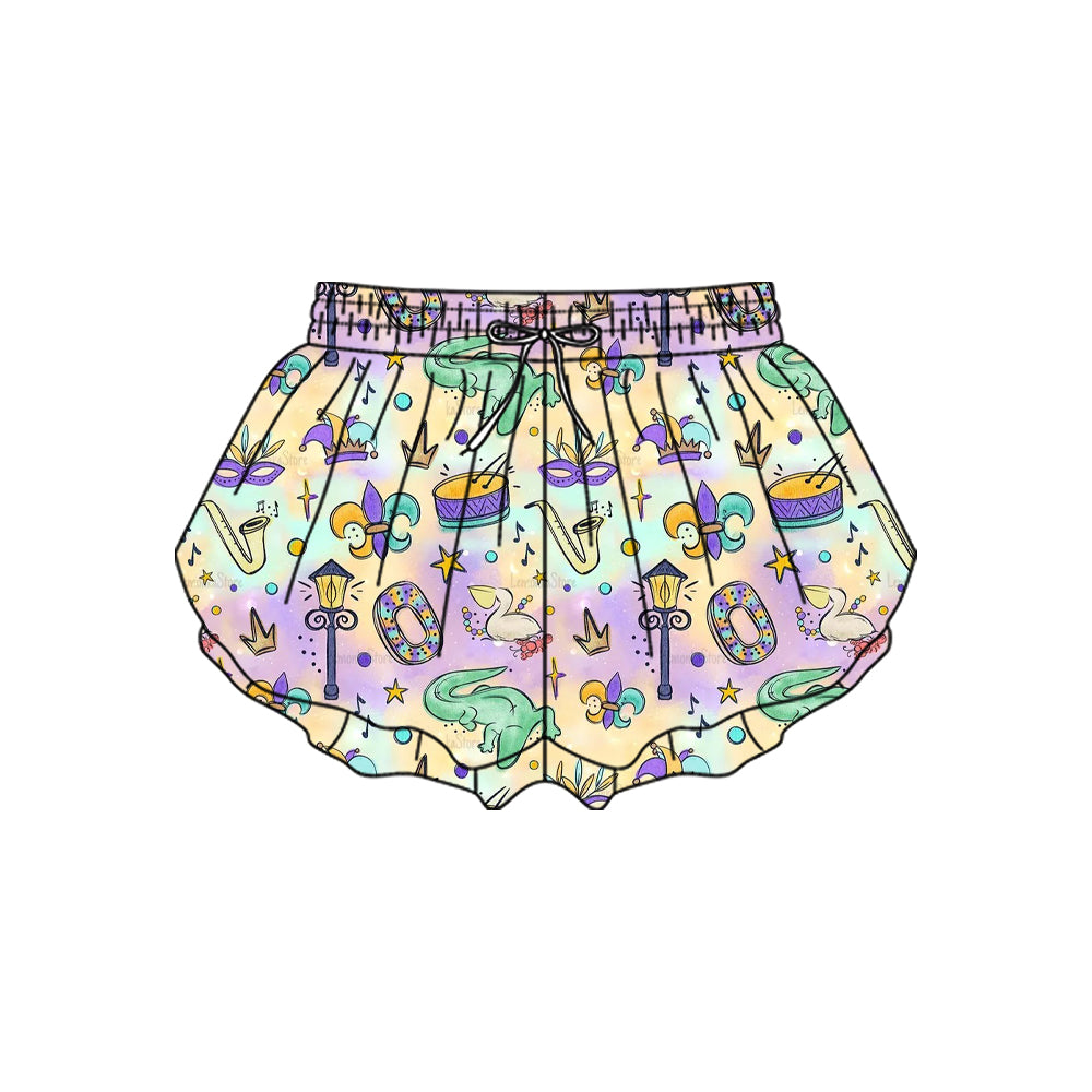 SS0702 yoga Mardi Gras shorts girl kids shorts 202510 preorder