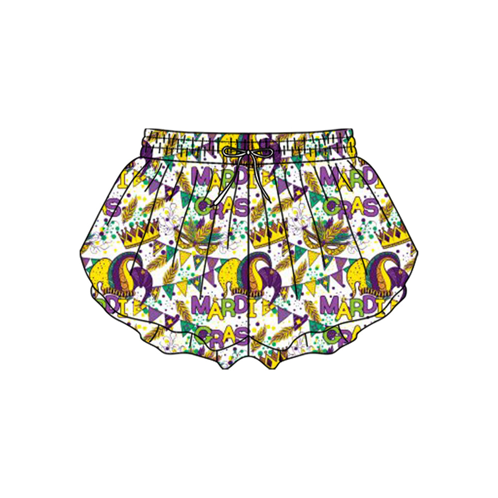 SS0705 yoga bow Mardi Gras shorts girl kids shorts 202510 preorder