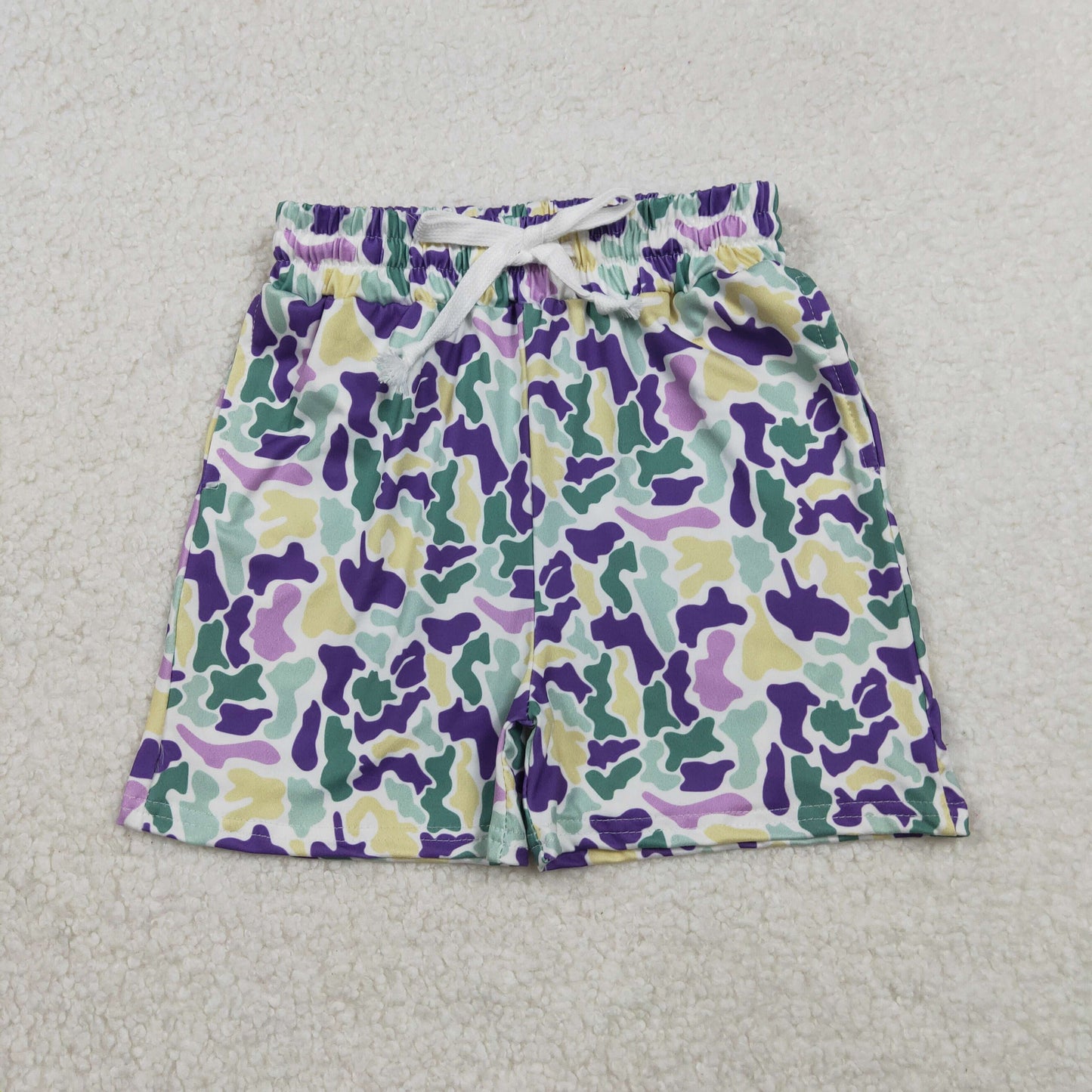 SS0734 Mardi Gras boy camo shorts 202511 RTS