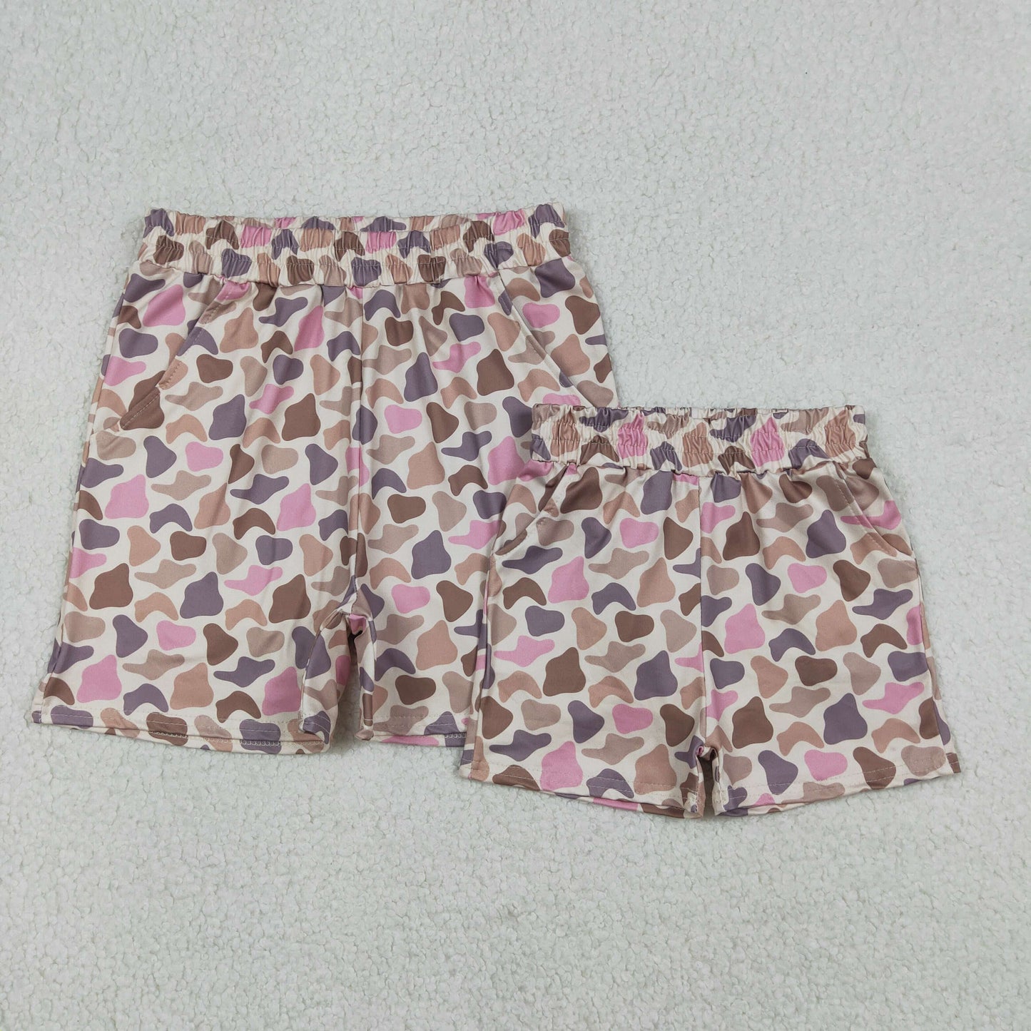 SS0757 pink girl camo shorts 202512 RTS