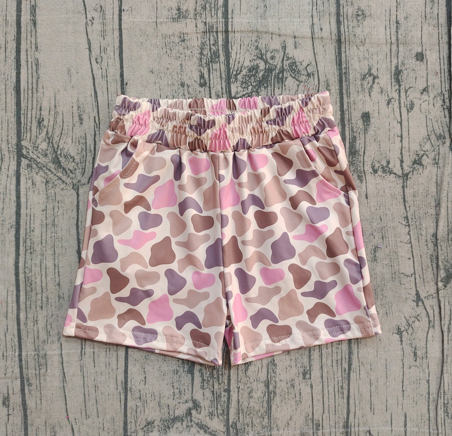 SS0757 pink girl camo shorts 202511 preorder