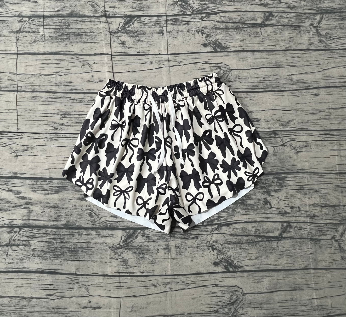 SS0765 adult black bow shorts women 202512 RTS sibling